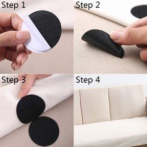 Runde Klett punkte Doppelseitiges selbst klebendes Klebeband, schwarze Nylon-Klebe verschlüsse für Zuhause, Büro - Product Image 3