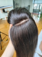 Topper Rambut Manusia Silk Top 100% Rambut Manusia Virgin dengan Basis Sutra, Kulit Kepala Realistis untuk Wanita, Rambut Rontok & Grosir Salon