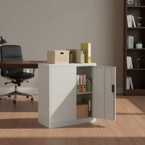 Armoire de classement en acier gris clair 31,1x15,7x35,4 pouces, armoire de rangement de bureau verrouillable, design minimaliste, usage commercial - Product Image 2