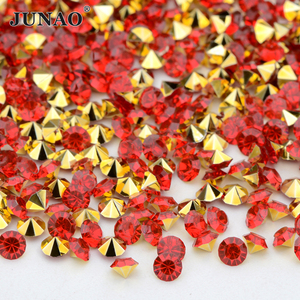 Junao พลอยเทียมเรซิน SS28คริสตัล AB เพชรพลอยเทียม SS8 SS7สำหรับ SS10เสื้อผ้า - Product Image 5