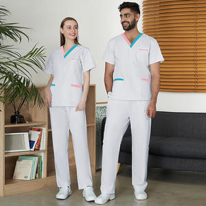 Uniforme médico Scrubs Conjunto de mujer y hombre Hospital Médico Scrubs Top y pantalones Conjuntos de mujer Scrub Bolsillos - Product Image 2