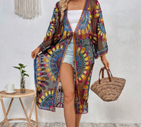 Jupes de plage, Robes longues cardigan, Maillots de bain bikini de protection solaire pour vacances en bord de mer, Paréos de plage brodés et ajourés