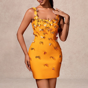 Wholesale Yellow Mini Dress Woven Fabric & Cape Detail | Alibaba.com