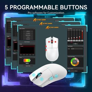 ATTACK SHARK X11 Lightweight Wireless <strong>Gaming</strong> <strong>Mouse</strong> with <strong>RGB</strong> Charging Dock,Tri-Mode-2.4G/USB-C - Product Image 5