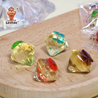 Bonbons gélifiés halal Lechao en vrac, saveur fruitée, forme diamant 3D, bonbons gommeux à mâcher pour les fêtes