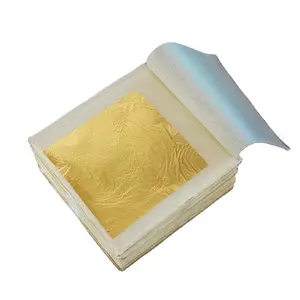 9.33 * 9.33 cm 98.9% 24K Edible Gold Foil paper for Craft and Nail Decoration 24K Pure Gold leaf sheets