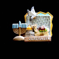 Aimant de réfrigérateur en résine fait main souvenir touristique de Jérusalem design personnalisé en gros