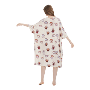 Manufacturer Plus Size Nightgown with Sleeves and Pocket Bamboo Sleep Tee Custom Oversized <strong>Tshirt</strong> Women - Product Image 6