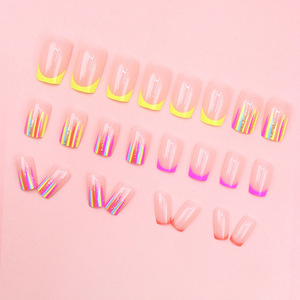 W1355 2025 Color neón <span class=keywords><strong>Colores</strong></span> coloridos Luna creciente Lado corto Nuevo producto Temperamento Mostrar puntas <span class=keywords><strong>de</strong></span> <span class=keywords><strong>uñas</strong></span> blancas <span class=keywords><strong>de</strong></span> otoño e invierno - Product Image 4