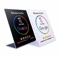 Acryl-Standdisplay für NFC Google Bewertungskarten 13,56 MHz ISO14443A NTAG215 213 für Hotel- und Restaurant-Zutrittskontrollkarten