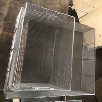 Panier de rangement filtrant en acier inoxydable 304 316 de qualité alimentaire, personnalisé, à mailles fines, antirouille, grande capacité avec couvercle