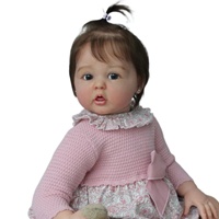 24-Zoll Riesige Silikon-Reborn-Babypuppe für Mädchen, Neugeborenen-Spielpuppe