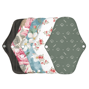 EASYMOM Serviettes hygiéniques lavables pour peaux sensibles en charbon de bambou : Soin doux, haute absorption et contrôle des odeurs - Product Image 1