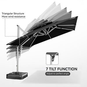 Sombrilla de <span class=keywords><strong>Patio</strong></span> en Cantilever HANYI, la Más Vendida, Parasol Cuadrado para Exteriores con Apertura Manual, Altura Ajustable de 3m, para Jardín o <span class=keywords><strong>Patio</strong></span> - Product Image 3