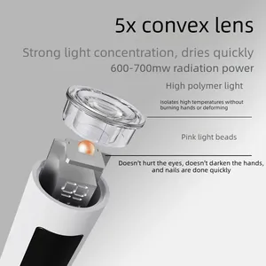 Lampe à LED UV professionnelle pour ongles, lampe portable USB avec support rotatif à 360°, lampe de séchage de gel pour ongles rechargeable, outil de manucure pour salon - Product Image 6