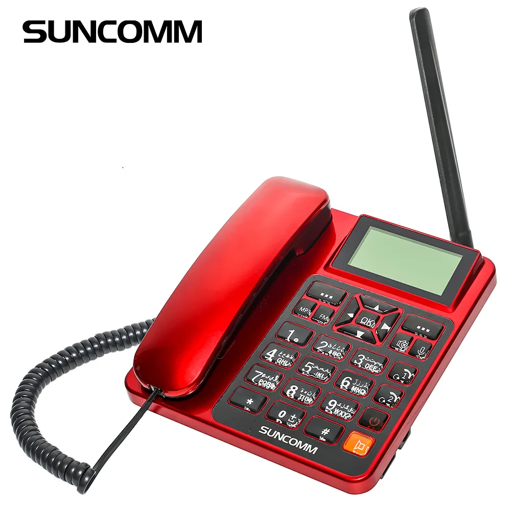 OEM SUNCOMM G518 वायरलेस डेस्कटॉप फोन जीएसएम सिम कार्ड एमपी3 म्यूजिक डिटेचेबल एंटीना FWP फिक्स्ड वायरलेस फोन