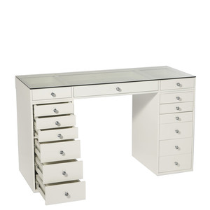 ILUMAY漂亮卧室白色收纳梳妆台镜子化妆整理器分隔板 - Product Image 1