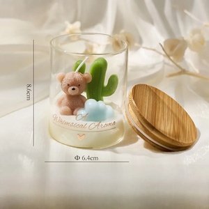 Soporte Mayorista para Velas de Soja Aromáticas Únicas Personalizadas, Regalos de Oso de Peluche Azul para Baby Shower, Recuerdos para Invitados y Regalos de Cumpleaños - Product Image 2