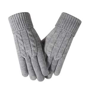 Kadın polar astarlı çift katmanlı kalınlaşmış örme eldiven kış açık bisiklet soğuk dayanıklı dokunmatik açık - Product Image 5