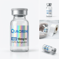 Étiquettes personnalisées en PET argent mat, autocollants métalliques imprimés en noir pour l'emballage de flacons d'ampoules et de sérums cosmétiques
