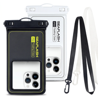 Pochette étanche pour téléphone en PVC flottant, compatible avec les écrans tactiles, avec cordon à une seule extrémité pour la plage, la natation, la plongée, le rafting