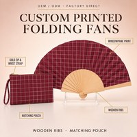 Éventail de mariage personnalisé en tissu pliable avec logo sur mesure, idéal pour les cadeaux de mariage en gros