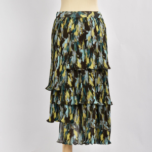 High Quality Lightweight Floral Bohemian Pleated Printed <b>Chiffon</b> Women <b>Skirt</b> 100% Polyester Factory Direct Supply - Product Image 1