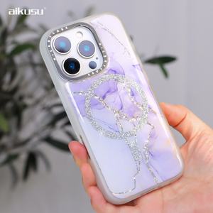 Coque de téléphone mobile Aikusu en époxy pailleté OEM ODM pour iPhone 17/16/15 Pro Max, impression UV - Product Image 6