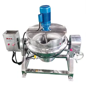 औद्योगिक 100 एल विद्युत भाप गैस चीनी सिरप बॉयलर मशीन कैंडी खाना पकाने के बर्तन जैकेतली