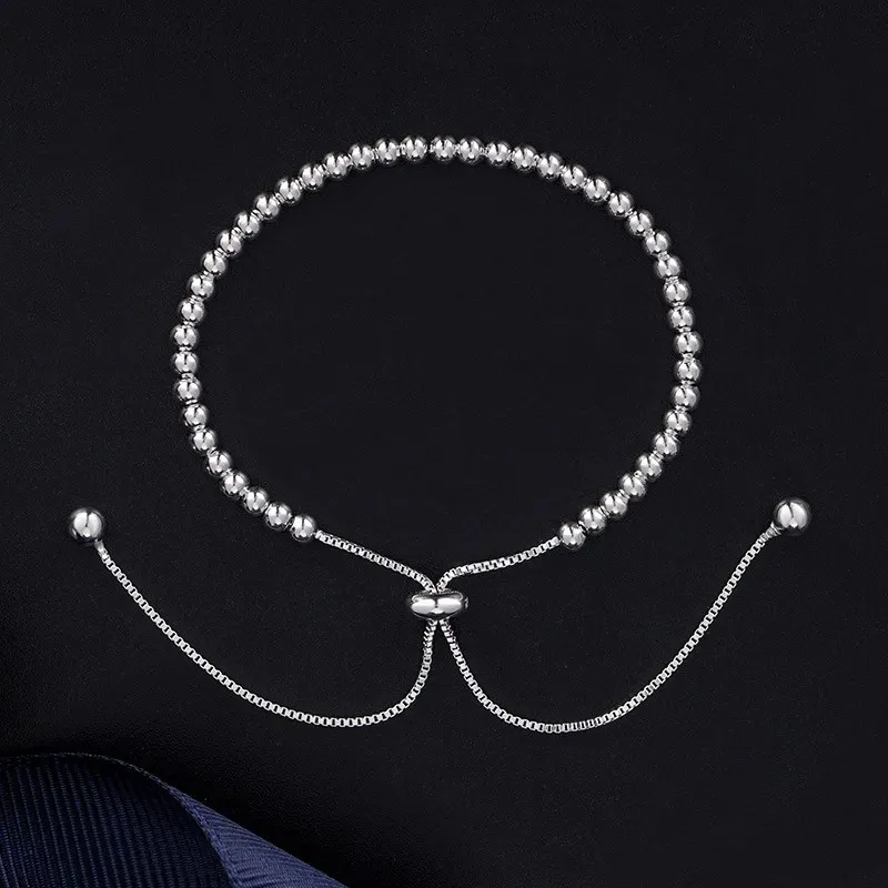 Vòng Tay Hạt May Mắn S925 Bạc Sterling Chuỗi Hạt Dài Tua Rua Trang Sức Làm Mới Phong Cách Hàn Quốc Cho Quý Cô