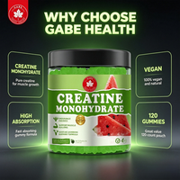 Gummies de créatine monohydrate OEM saveur pastèque, 120 unités, haute absorption pour le développement musculaire, la force et l'endurance, personnalisables pour la salle de sport
