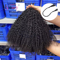 Extensions de cheveux humains vierges bouclés à la française doublement étirés, tresses au crochet Miracle Knots, 100 % cheveux humains pré-bouclés