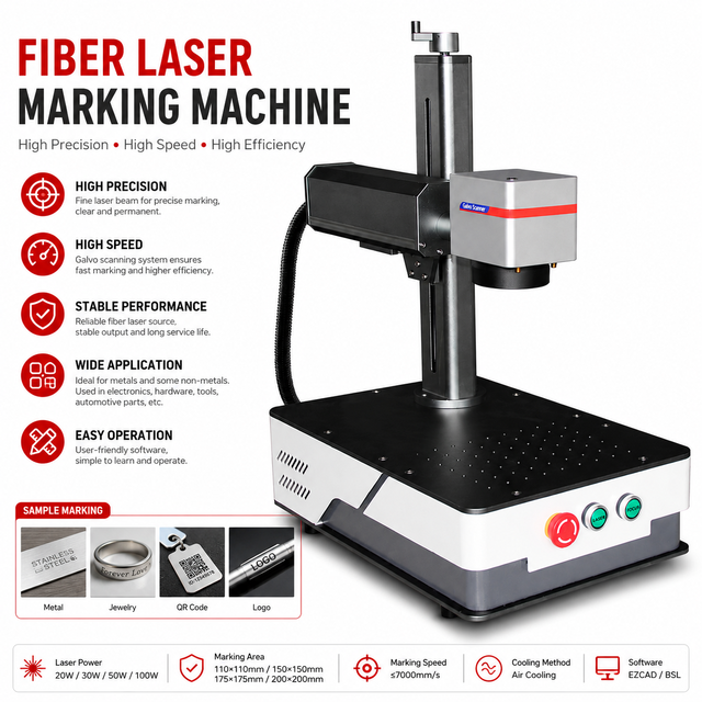 Automatic Metal Laser Marking Machine for Logo QR Code Barcode Serial Number