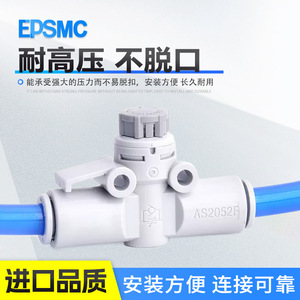 AS1002F-04A & AS1002F-06A <b>Throttling</b> <b>Valves</b> with Straight-Through Speed Control Connector Control <b>Valves</b> Product Category - Product Image 2