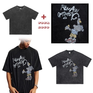 2024 impression personnalisée à chaude100 % coton Vintage T-shirts t-shirt personnalisé en gros grande taille classement des bords et ancien lavage t-shirt - Product Image 6