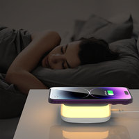 Chargeur sans fil à lumière LED T22 de bureau avec port non magnétique de type C d'usine OEM pour téléphone