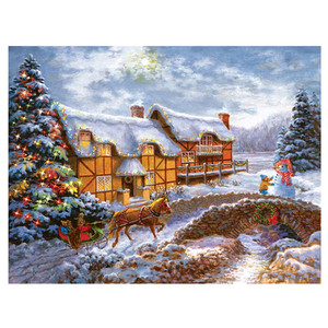 Decoración del Hogar, Mural <span class=keywords><strong>de</strong></span> Punto <span class=keywords><strong>de</strong></span> Cruz, Escena Navideña con Nieve, Pintura <span class=keywords><strong>de</strong></span> Diamantes al por Mayor, Pintura <span class=keywords><strong>de</strong></span> Diamantes 5D DIY - Product Image 2