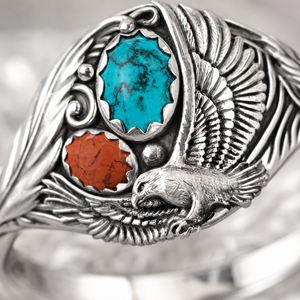 Anello con piuma d'aquila intagliata, stile vintage, anello di tendenza, accessorio per dito dal design etnico - Product Image 4