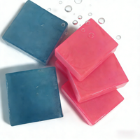 Savon de couleur personnalisé, savon artisanal à la glycérine biologique, vente en gros, savon de douche carré semi-transparent