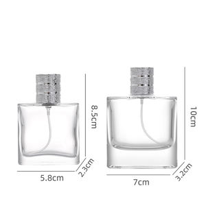 Botella de Perfume Portátil Cuadrada y Simple de Vidrio de 30ml 50ml, Envase de Perfume con Atomizador - Product Image 2