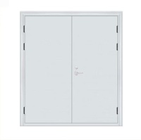 Puerta Cortafuego de Acero Personalizada de Fábrica, Resistencia al Fuego de 1.5 Horas, Puerta de Salida de Seguridad de Doble Hoja Abatible con Herrajes