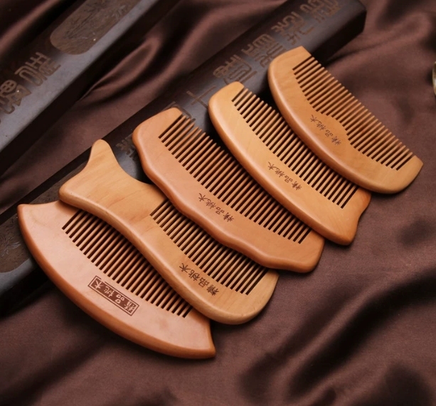 2 Holzkämme Set – Massagekamm & Feiner Kamm Aus Natürlichem Sandelholz, Für Haarpflege & Kopfmassage, Geschenkidee
