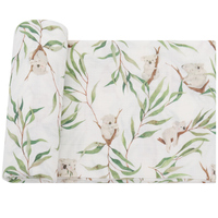 Couverture d'emmaillotage en mousseline de coton de bambou la plus vendue pour nouveau-né, 47x47 pouces, 0-12 mois, vente en gros, couverture d'accueil pour bébé Koala