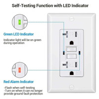 후안케 20A/125V GFCI 콤비네이션 스위치가 있는 콘센트, 변조 방지 자가 테스트 기능이 있는 단극 스위치 ETL 인증 콘센트