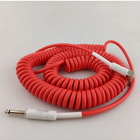 Original Factory Macaron Series 1/4-inch Straight-to-Curved Spiral Guitar Cable Foil Shielded PVC Noise Reduction Male-Male