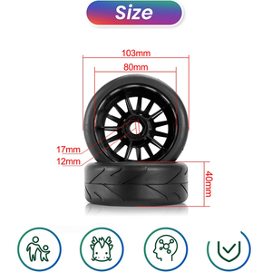 Neumáticos de Goma de Repuesto de 12 mm para <span class=keywords><strong>RC</strong></span> a Escala 1/10, Compatibles con Traxxas 4Tec 2.0 <span class=keywords><strong>Tamiya</strong></span> TT01 XV01 - Product Image 3