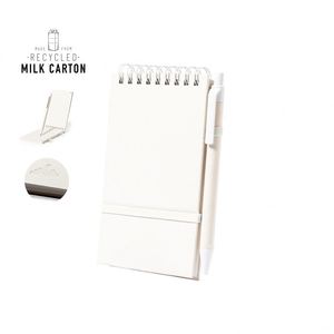 New Arrival Eco-Promotional Recycled Milk Carton Hard Cover Made Cardboard Aluminum Fabric-Spiral Notepads <b>Sticky</b> <b>Notes</b> Eco-Pen - Product Image 1
