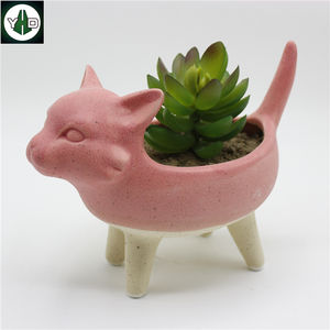 Maison & Jardin Céramique Hippopotame Animal Planteurs De Pots De Fleurs - Product Image 2