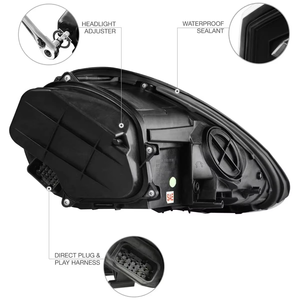 Lumière de voiture pour Porsche 987-Series 2005-2008 Boxster Cayman Halogen Model OLED <span class=keywords><strong>Neon</strong></span> Tube Black Housing Projector Headlamp Assembly - Product Image 4