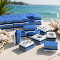 Tuiles de Mahjong de Luxe Personnalisées à Thème Marin, Motif Marin Original, Mahjong Américain pour Cadeau de Maison de Plage